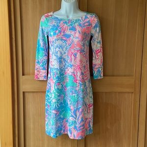 Lilly Pulitzer 3/4 Sleeve Tropical Floral Sheath Dress